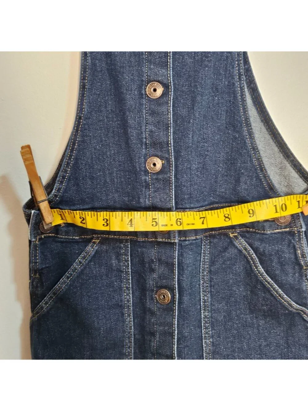 Girls Oshkosh Bigosh 100% cotton denim cottagecore bib overall jumper dress 10